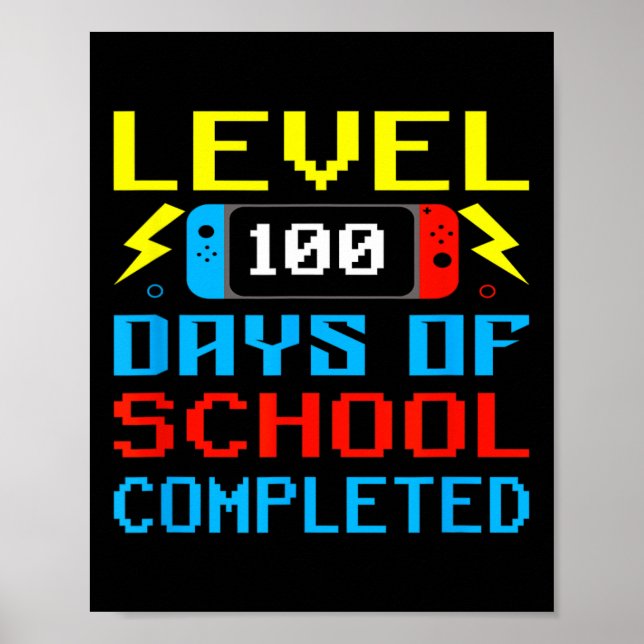 Poster Nível 100 Dias De Professores De Jovens De Jogador (Frente)