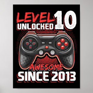 Poster Nível 10 Desbloqueado Incrível 2013 Vídeo Game 10.