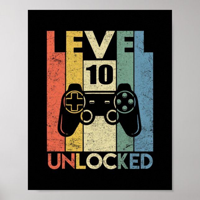Poster Nível 10 Desbloqueado Vídeo Engraçado de Aniversár (Frente)