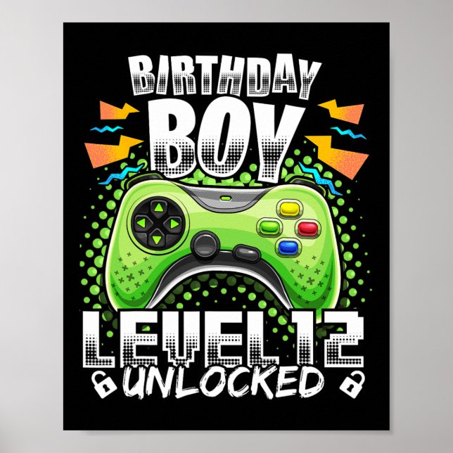 Poster Nível 12 12 do jogo de vídeo desbloqueado Aniversá (Frente)