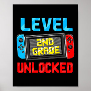 Poster Nível 2ª Série Desbloqueado Volta às Aulas Primeir