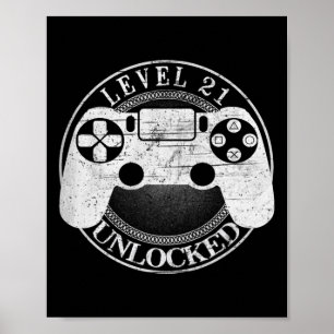 Poster Nível 21 Desbloqueado Vídeo Engraçado do Jogador A