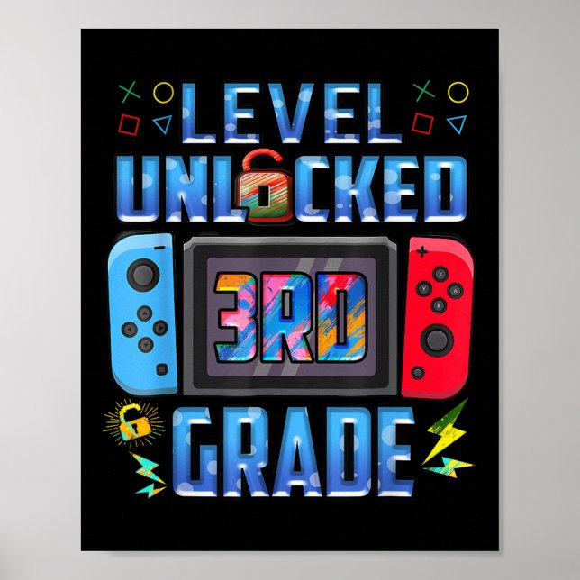 Poster Nível 3ª Série Desbloqueada Volta às Aulas Primeir (Frente)