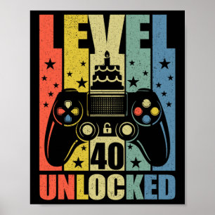 Poster Nível 40 aniversário de 40 anos do jogo de vídeo d