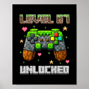 Poster Nível 67 Desbloqueado Escola de Jogos Meme Seis Se