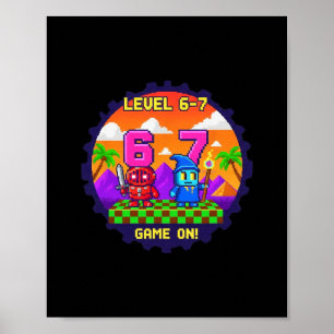 Poster Nível 6 7 Jogos Pixel Art Seis Sete Jogadores 
