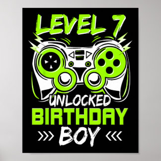 Poster Nível 7 Crianças Desbloqueadas 7 Aniversário Vinta