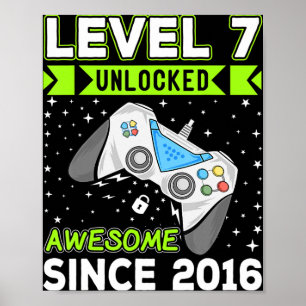 Poster Nível 7 Desbloqueado Incrível Nascimento do 7 do J