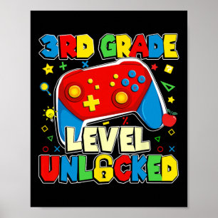 Poster Nível da 3ª Série Desbloqueado Ck Engraçado Menino