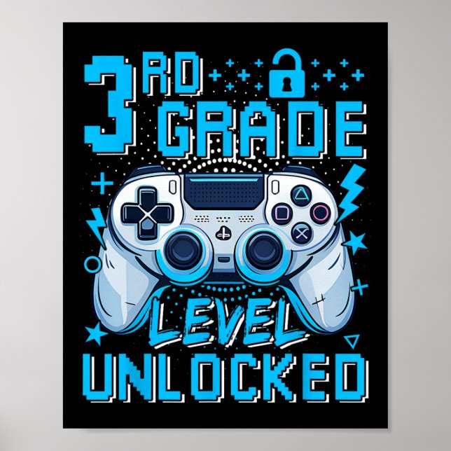 Poster Nível da 3ª Série Desbloqueado Jogo de Vídeo Prime (Frente)
