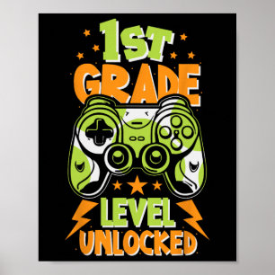 Poster Nível De 1rua Desbloqueado Gamer Vibes Ck Para A E