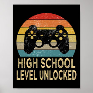 Poster Nível de Ensino Médio Desbloqueado Video Gamer Pri