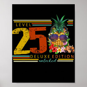 Poster Nível desbloqueado 25º aniversário 25 anos de jogo
