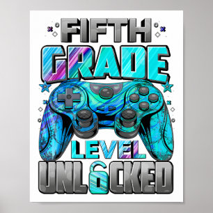 Poster Nível do 5º ano desbloqueado para jogos de meninos