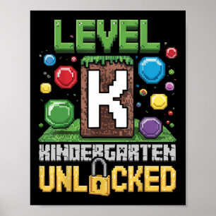 Poster Nível Jardim de Infância Desbloqueado Jogo Engraça