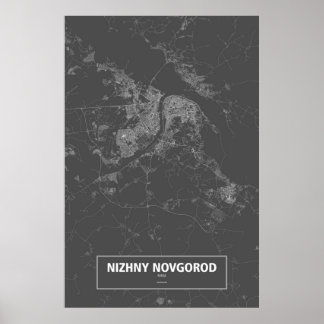 Poster Nizhny Novgorod, Rússia (branco a preto)