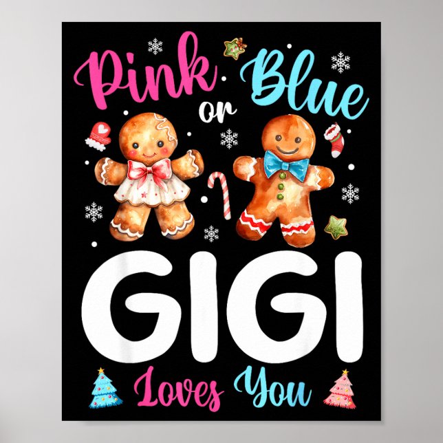 Poster Nk Or Blue Gigi Loves You Gender Reveal Christmas  (Frente)