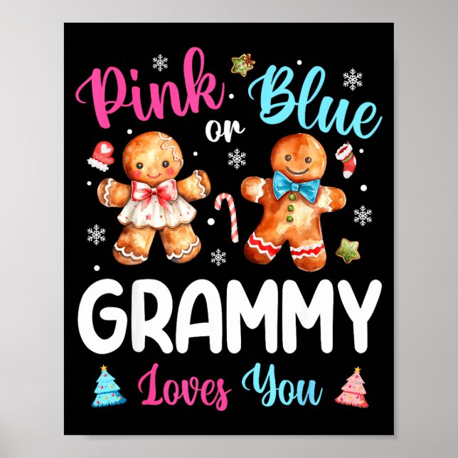 Poster Nk Or Blue Grammy Loves You Gender Reveal Christma (Frente)