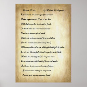 Poster No. 116 do soneto por William Shakespeare