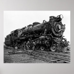Póster No. 3863 da locomotiva da estrada de ferro de
