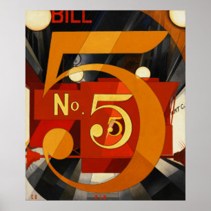 Póster No. 5 pintura - figura 5 no ouro por Demuth