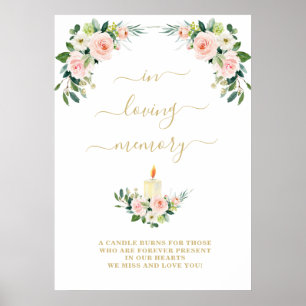 Poster No Adoro Memória Cor-de-Rosa Memorial Floral