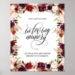 Poster No Adoro Memorial Candle Burns Sinal