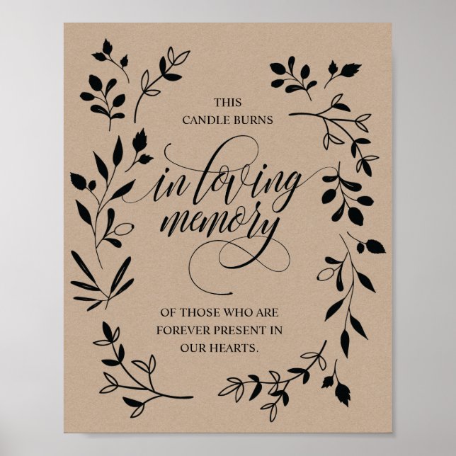 Poster No Adoro Memorial Candle Burns Sinal (Frente)