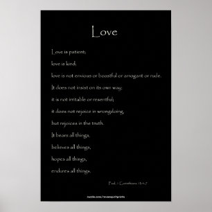 Póster No amor Paul, 1 13:4 dos Corinthians - citações