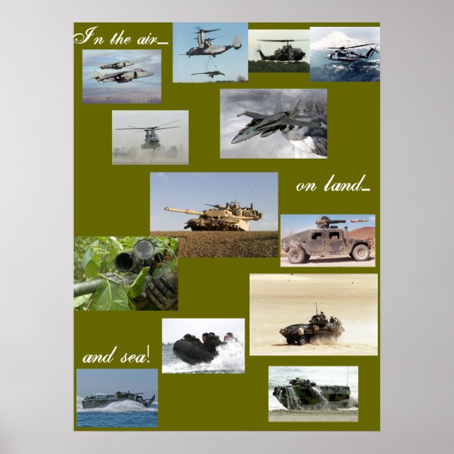 Póster No ar em terra e por mar (Frente)