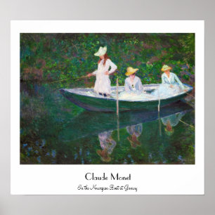 Poster No barco norueguês em Giverny Claude Monet