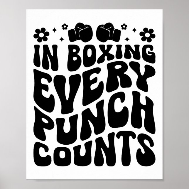 Poster No Boxe Cada Soco Conta Boxeador Esportes Atleta  (Frente)