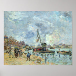 Poster No cais de Bercy em Paris, 1874