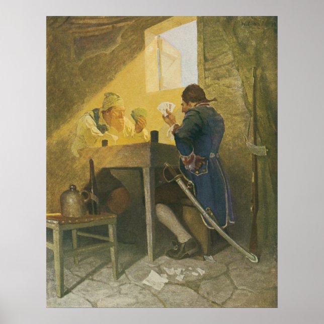 Poster No Cartões da Gaiola de Cluny pela NC Wyeth (Frente)