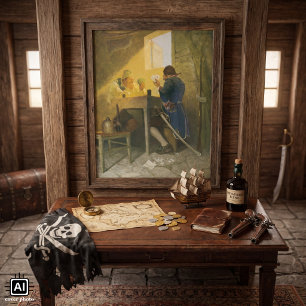 Poster No Cartões da Gaiola de Cluny pela NC Wyeth
