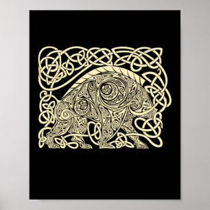 Poster Nó Celta do Javali - Adesivo de Símbolo Tribal Ant