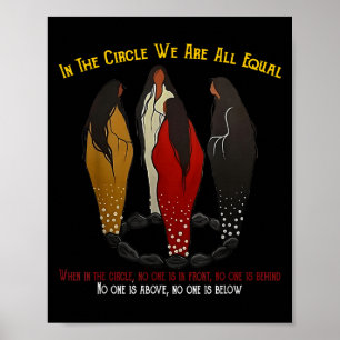 Poster No Círculo Somos Todos Iguais Mulher Nativa Americ