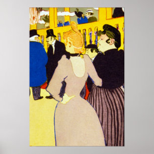 Póster No clube noturno de Toulouse Lautrec, Vintage Art