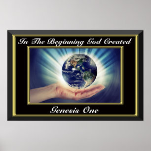 Póster No começo Deus criou o Projeto Gênesis 1 Planeta