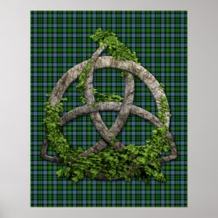 Póster Nó da trindade e Tartan celtas de Smith do clã