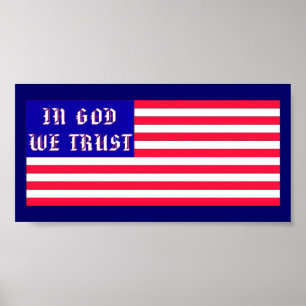Póster No deus nós confiamos a bandeira americana