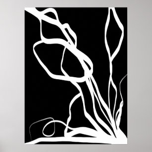 Poster Nó do buquê: Abstrato preto e branco