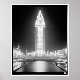 Póster No Dreamland na noite, Coney Island, N.Y. c1905