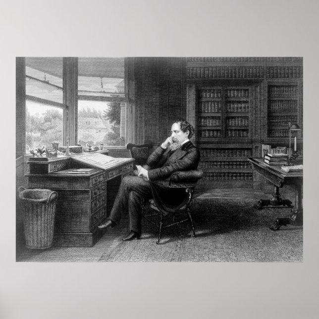 Póster No Estudo de Charles Dickens (Frente)