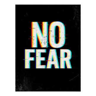 Póster NO FEAR Glitch Effect Poster | Motivational