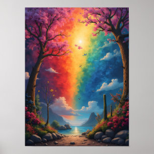 Poster No final do caminho há um mundo de arco-íris