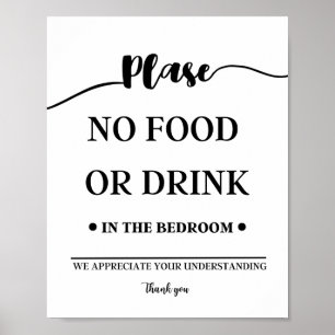 Poster No Food or Drink in the Bedroom