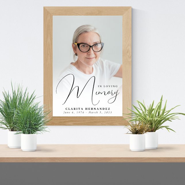 Poster No Funeral Elegante De Fotografias De Script De Me (Criador carregado)