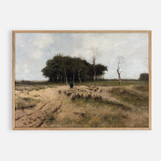 Poster No Heath perto de Laren 1887, vintage.