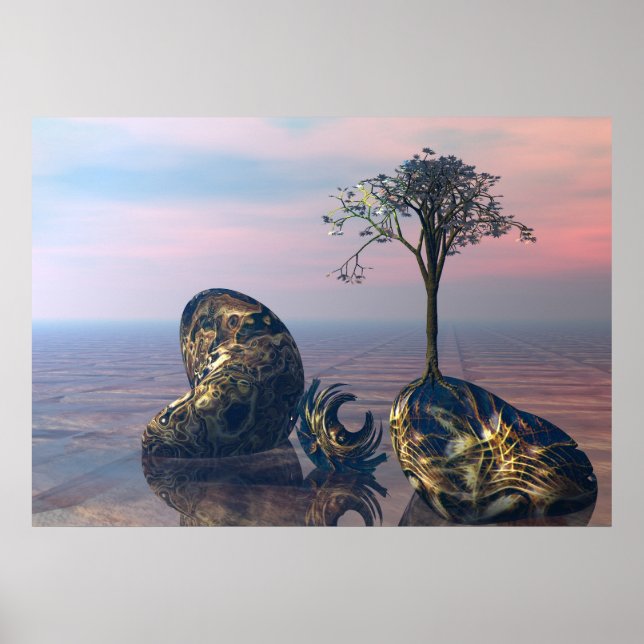 Póster No infinito plano fractal 3D (Frente)